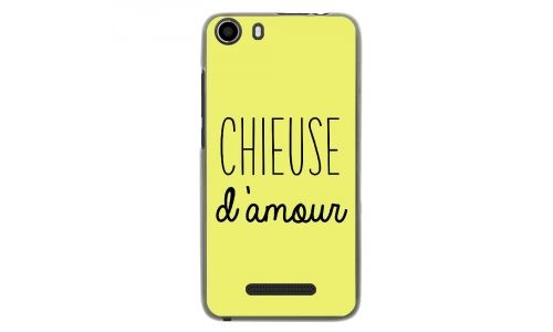 Coque souple pour Wiko Lenny 2 avec impression Motifs Chieuse d'Amour jaune