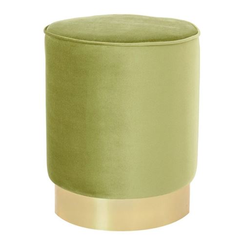 Paris Prix Vert Pouf Design En Velours "Nena" 43Cm - Image 1