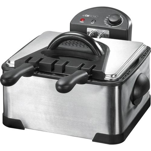 Clatronic Fritteuse FR 3195 Fritteuse (,, Edelstahl, Schwarz)