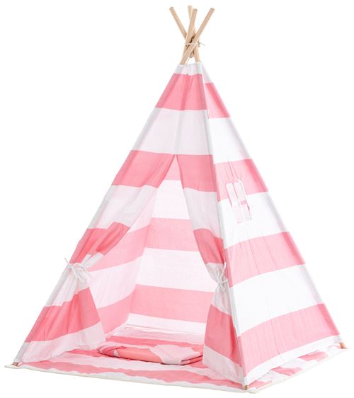 Tente Tipi Esna pour enfants , Rose Rayé