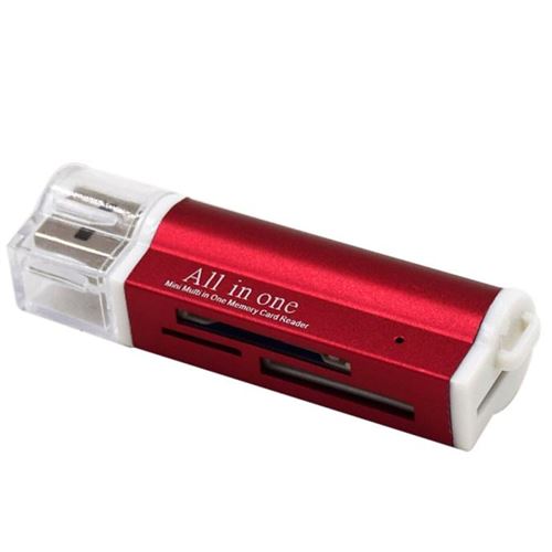 Generique Rouge Lecteur De Carte Mémoire Multifonction Usb 2.0 - Image 2