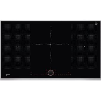 Neff T59TS5RN0 - Table de cuisson à induction - 5 plaques de cuisson - Niche - largeur : 88 cm - profondeur : 49 cm - noir - avec garnitures en acier inoxydable