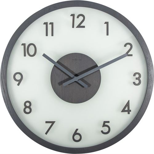 NeXtime NE-3205GS Horloge murale Dia. 50 Cm, Bois / Verre, Gris