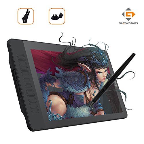 GAOMON PD1560 15.6 Pouces IPS HD Ecran Tablette Graphique Moniteur Stylet avec 8192 Niveaux de Pression et 10 Touches Personnalisabl