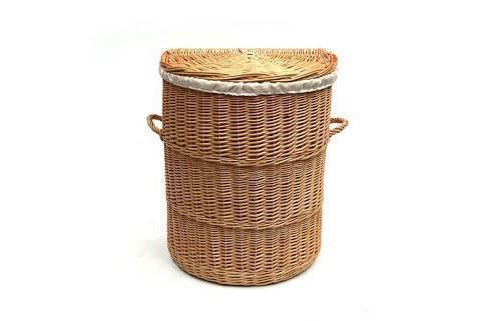 Demi-ronde en osier panier à linge doublé