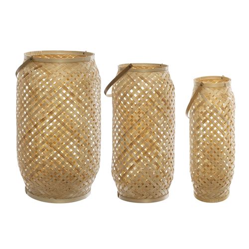 Atmosphera - 3 Lanternes en bambou ethnique Rituality - Beige - Rituality