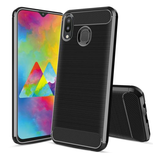 Samsung Galaxy M20 Housse Etui Housse Coque de protection Fibre de Carbone [Noir]