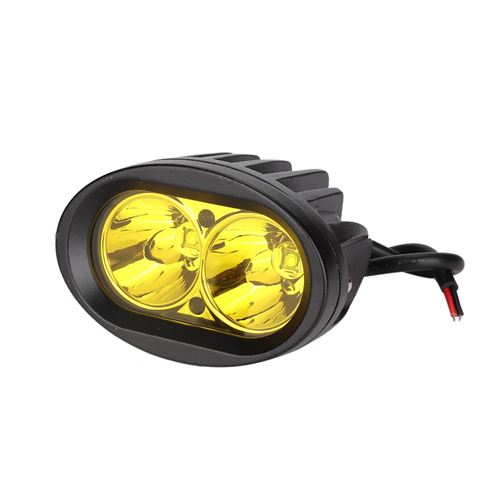 2LED 20W Lumière Travail Moto Voiture LED Offroad Projecteur 4D Réflecteur IP67 imperméable jaune