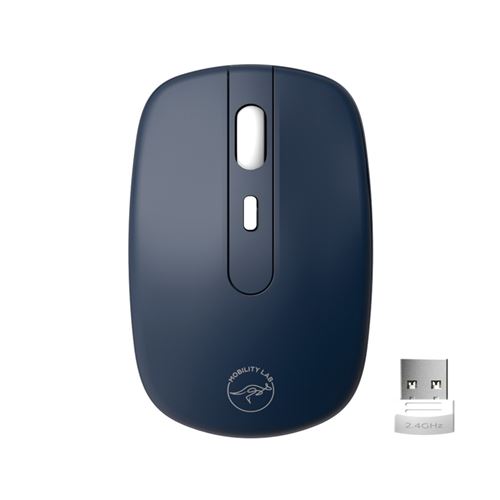 MOBILITY LAB - Souris sans fil RUBBA 2.4Ghz pour MAC / WINDOWS (BLEU)