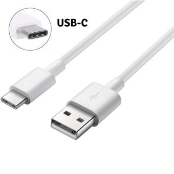 Cable USB-C + Chargeur Secteur Blanc pour Samsung Galaxy S10 / S10+ / S10e  - Cable Type USB