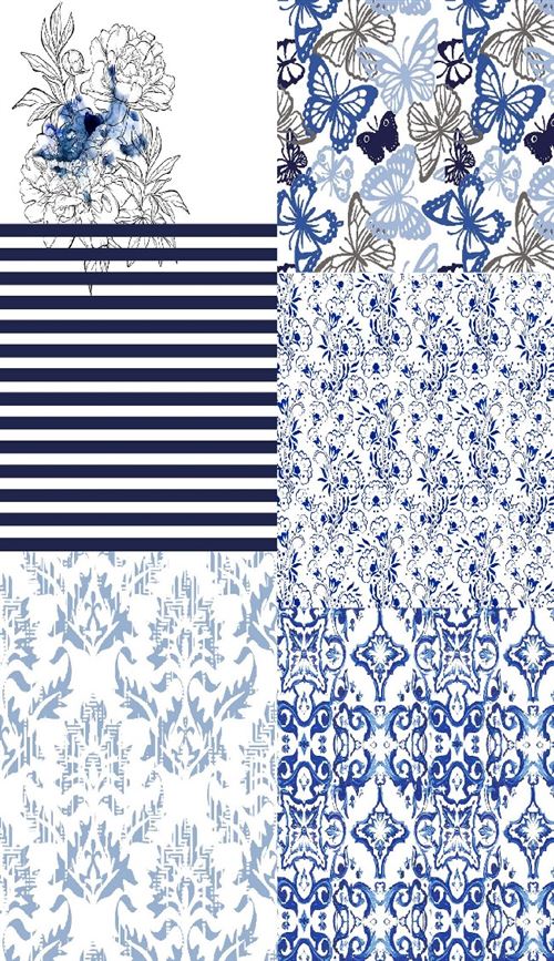 HOMEMANIA Tapis Imprimé Blue Patchwork 1 - 140 x 220 cm