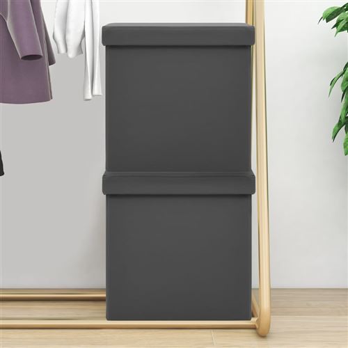 Vidaxl Gris Tabourets Pliables - Image 3