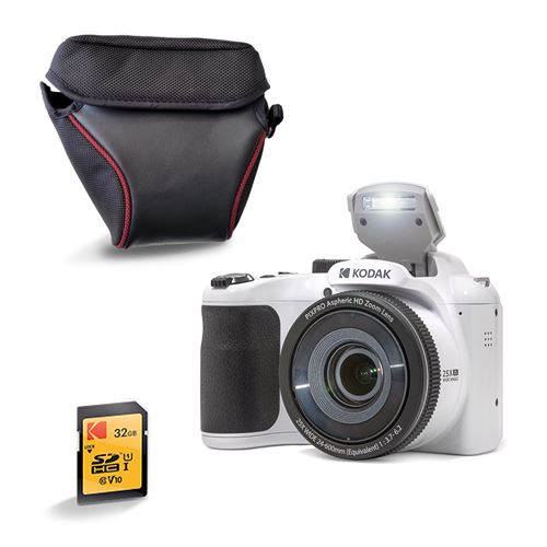  KODAK Pack Pixpro AZ255 + Carte M&eacute;moire SD 32Go + Etui - Appareil Photo Bridge Num&eacute;rique 16MP, Zoom Optique 25X, Stabilisateur, Video Full HD 1080p, Grand angle 24 mm, Ecran LCD 3