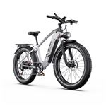 Vélo électrique DUOTTS F26 Lite Argent-Blanc – Moteur 500W, Batterie 48V 18Ah, Pneus 26x4", Freins hydrauliques, Bluetooth, Autonomie 80 km, Vitesse max 50 km/h