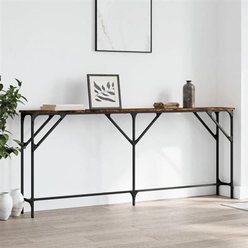 vidaXL Table console chêne fumé 180x23x75 cm bois d'ingénierie
