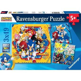 Ravensburger-Puzzles 3x49 pieces - Les aventures de Sonic-4005555011330-A partir de 5 ans - 1