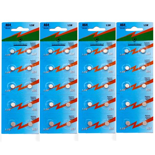 Lot de 40 Piles bouton plates Type AG4/G4 1,5V compatibles LR626 LR626SW 377A SR 626 SR377 G4 - Visiodirect -