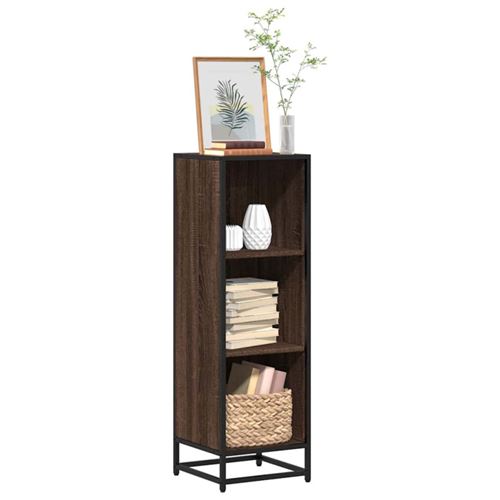Non Communiqué Marron Bibliothèque Chêne 33,5X33x107,5 Cm Bois D Ingénierie