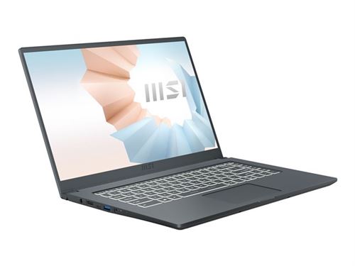 MSI Modern 15 A11MU-614FR - Intel Core i7 1165G7 / 2.8 GHz - Windows 10 - Iris Xe Graphics - 8 Go RAM - 512 Go SSD NVMe - 15.6 1920 x 1080 (Full HD) - Wi-Fi 6 - gris charbon