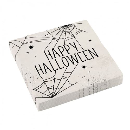 16 serviettes en papier toiles d'araignée 33cm - Coloris : Noir9911670 Amscan