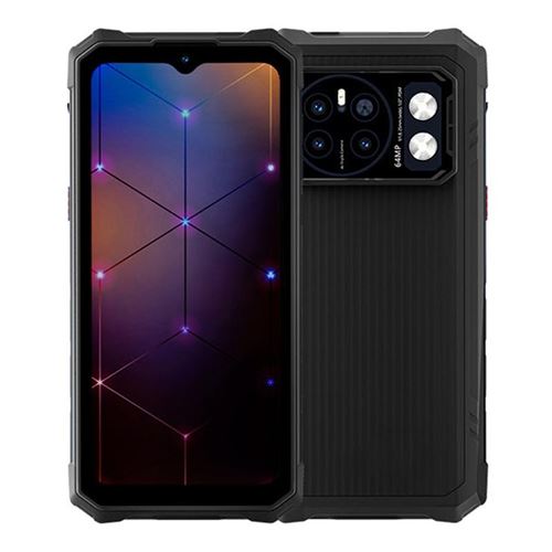 Smartphone Étanche 12GB+256GB Batterie 10800mAh Écran 6.6 Pouces Android 13 Noir YONIS