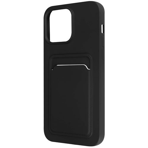 Coque pour iPhone 14 Pro Max Silicone Souple Porte-carte Fine Légère Avizar noir