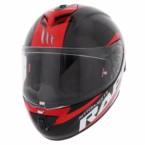 Casque integral mt rapide pro carbon c2 competition rouge-noir brillant xs (calotte fibre simple ecran pinlock ready)