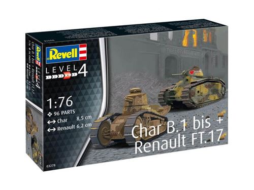 Maquette Revell - Char b.1 & Renault ft 1/76
