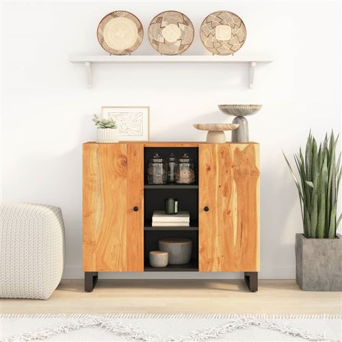 VIDAXL - Buffet - Bois massif d'acacia - 90x33x75 cm - Image 2