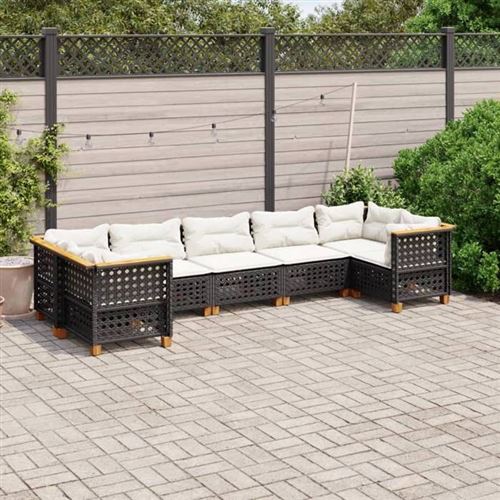 Non Communiqué Noir Salon De Jardin Modulable Vidaxl Rotin 7 Pieces 56.5 X 56.5 X 56.5 7 Personnes
