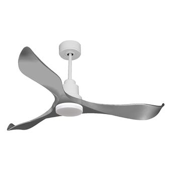 Ventilateur de plafond Réversible Thermostat Dimmable Wifi Moteur à courant continu Toits en pente Télécommande Lumière à trois tons Mémoire PURLINE TrawanganD132C04LED66825 Blanc - 1