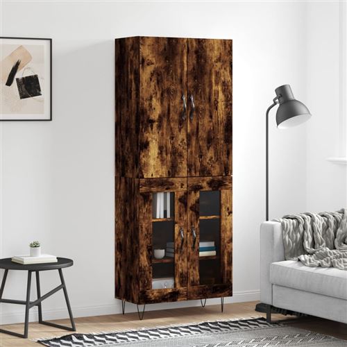 VIDAXL - Buffet Haut - Moderne - Chêne Fumé - Image 2