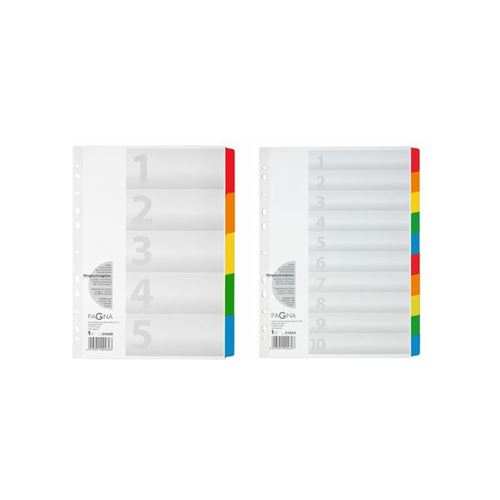PAGNA Intercalaires en carton, A4, 10 touches, 10 couleurs