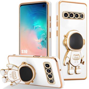 Coque pour Samsung Galaxy S10, Protection TPU Antichoc avec Support Réglable Motif Astronaute - Blanc - BOOLING - 1