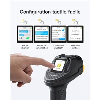 Scanner Code-barres Bluetooth Inateck Pro 8 - Écran Tactile 1.4" - 2D/QR - Portée 100m