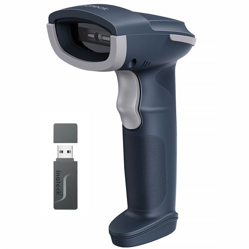 Inateck Scanner De Code-Barres 1D/2D Sans Fil, Bluetooth 5.0, Adaptateur Usb 2.4Ghz, Lecture Sur Écran
