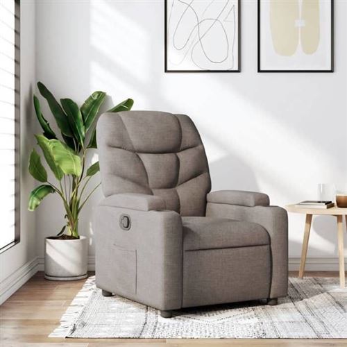 Non Communiqué Gris Vidaxl Fauteuil Réglable Tissu Taupe