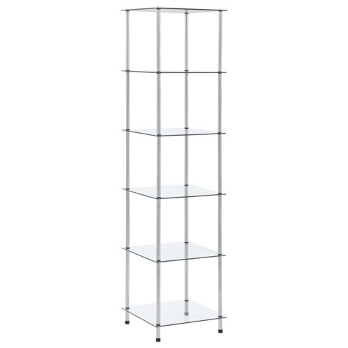 vidaXL Étagère 6 niveaux Transparent 40x40x160 cm Verre trempé