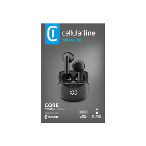 CELLULAR LINE Cellularline Core &Eacute;couteur Bluetooth Tws Avec &Eacute;tui De Recharge Et &Eacute;cran Led