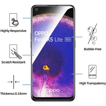 Kit Coque Silicone Rose + Verre Trempé Pour Oppo Find X5 Lite - Little Boutik - Neuf