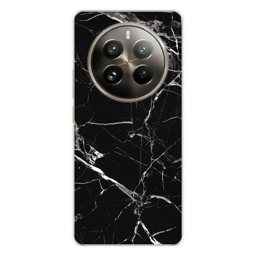 Coque en silicone imprimée compatible Realme 12 Pro 5G 12 Pro Plus 5G Marbre Noir