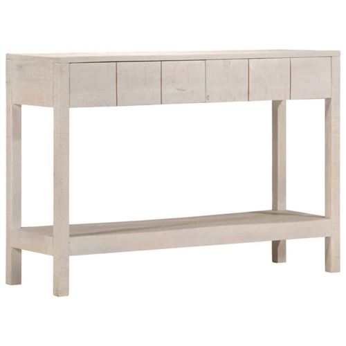 Table console blanc 110x35x75 cm bois de manguier solide Vidaxl
