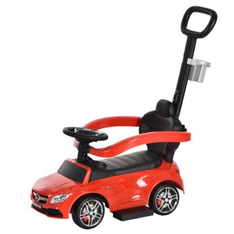 COSTWAY Land Rover Porteur Enfants Avec Volant, Klaxon, Bruit De Moteur, Rangement Sous Le Siège, Pour 12 à 36 Mois, 25 Kg, Noir - Jeux - Jouets