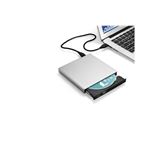 Lecteur/graveur cd-dvd-rw usb pour mac et pc branchement portable externe (argent)