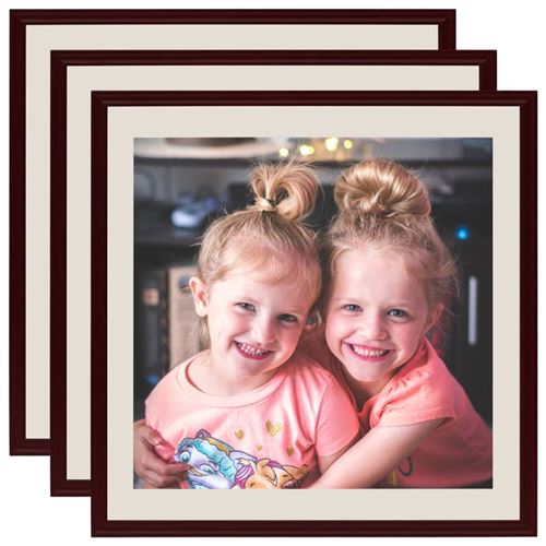 vidaXL Collage de cadres photo 3 pcs pour mur Rouge foncé 40x40 cm