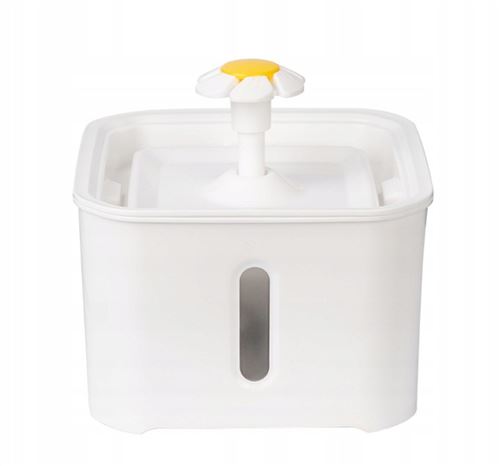 Circulation automatique + distributeur d'eau filtrante forme de fleur pour animaux blanc