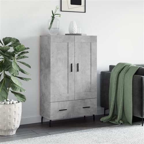 VIDAXL - Buffet Haut - Meuble de Rangement - Moderne - Gris - Image 3
