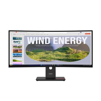 LENOVO ThinkVision T34WD-40 34p 3440x1440 Curved VA 120Hz USB-C docking 96W Mirror power button Epeat Gold TCO10 - 1