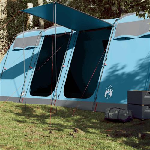 Vidaxl Tenda Familiare A Tunnel Per 10 Persone Blu Impermeabile