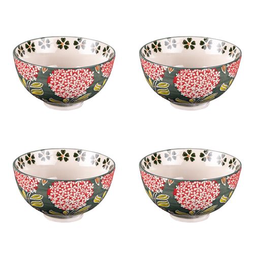 Non Communiqué Vert Coffret De 4 Coupelles 11 Cm Cottage - Table Passion - Grès